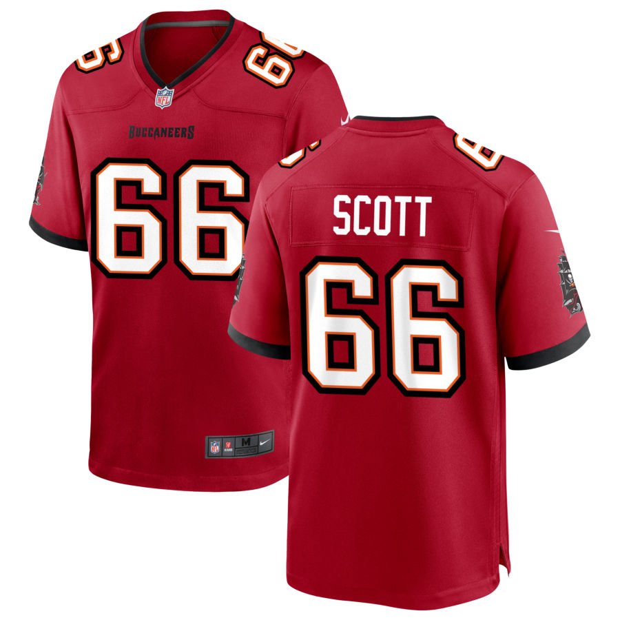 Ben Scott Men's Nike Red Tampa Bay Buccaneers  Team Custom Game Jersey