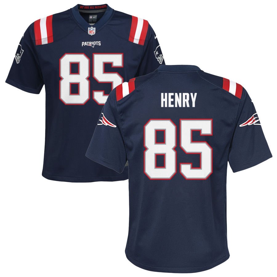Hunter Henry Youth Nike Navy New England Patriots Custom Game Jersey