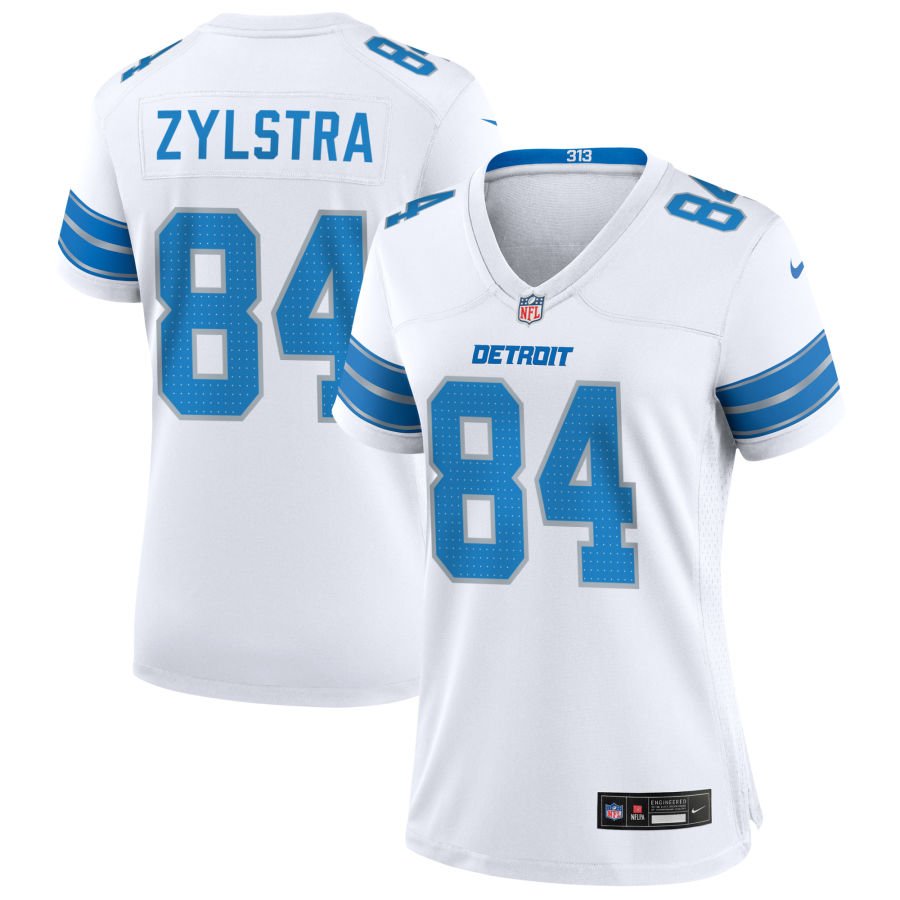 Shane Zylstra Women's Nike White Detroit Lions Custom Game Jersey