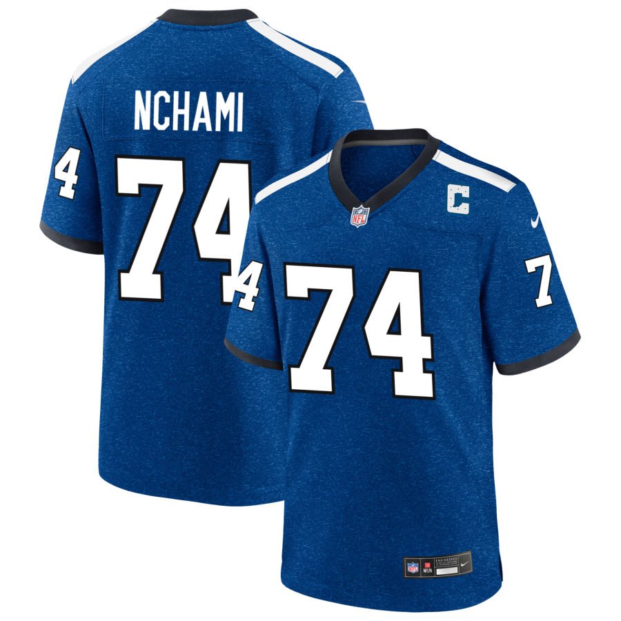 Durell Nchami Men's Nike  Blue Indiana Nights Indianapolis Colts Alternate Custom Game Jersey