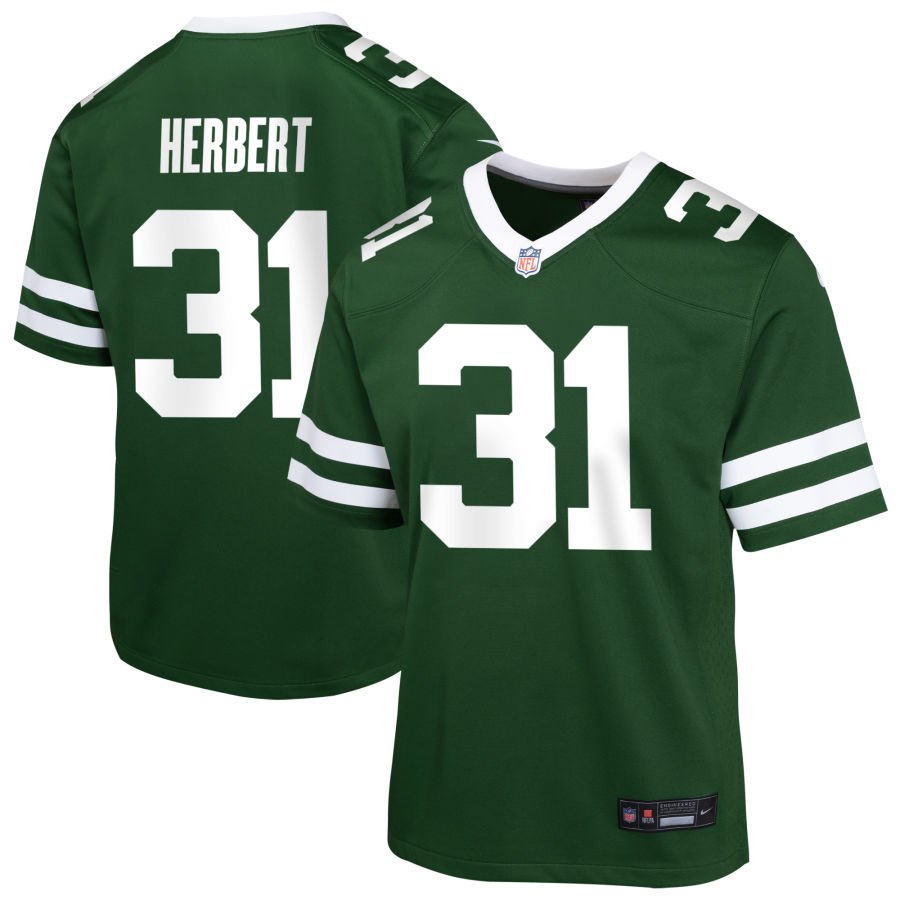 Khalil Herbert Youth Nike  Legacy Green New York Jets Custom Game Jersey