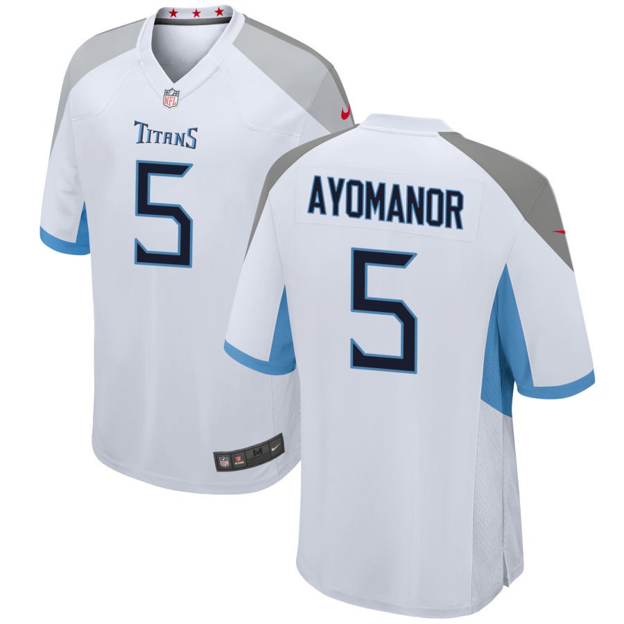 Elic Ayomanor Men's Nike White Tennessee Titans Custom Game Jersey