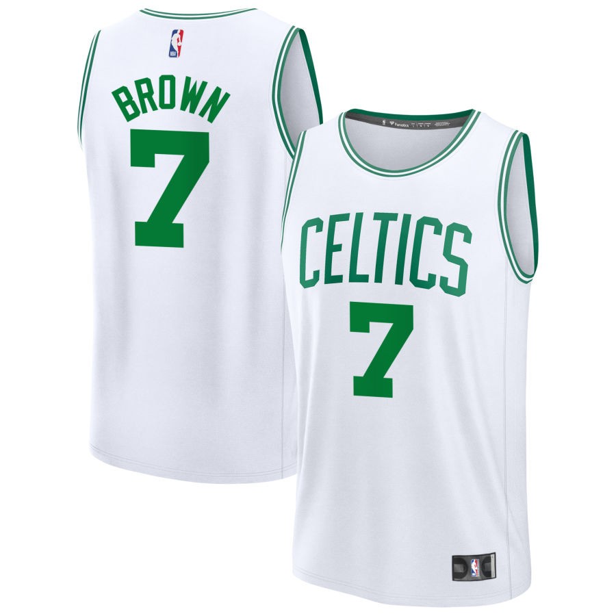 Jaylen Brown Men's Fanatics White Boston Celtics Fast Break Custom Jersey - Association Edition