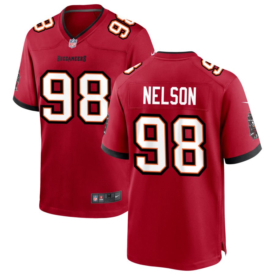 Anthony Nelson Men's Nike Red Tampa Bay Buccaneers  Team Custom Game Jersey
