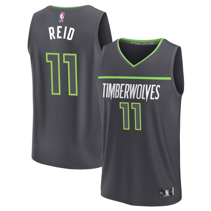 Naz Reid Youth Fanatics Black Minnesota Timberwolves Custom Fast Break Jersey - Statement Edition