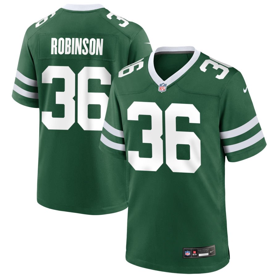 Keilan Robinson Men's Nike  Legacy Green New York Jets Custom Game Jersey