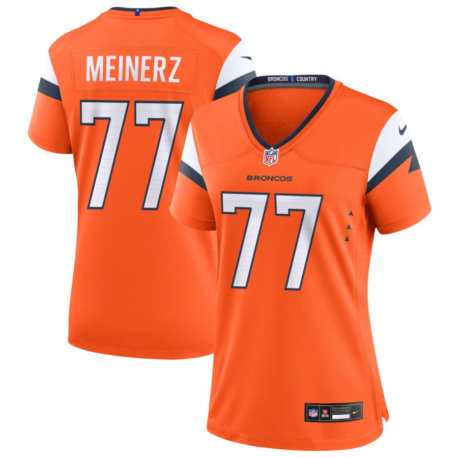 Quinn Meinerz Women's Nike Orange Denver Broncos Team Custom Game Jersey