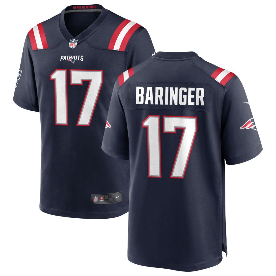 Bryce Baringer Men's Nike New England Patriots Navy Custom Game Jersey