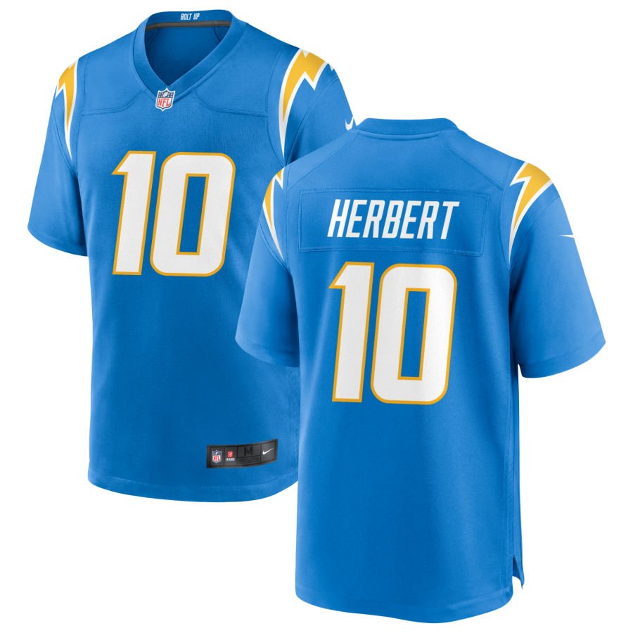 Justin Herbert Men's Nike Powder Blue Los Angeles Chargers Custom Game Jersey