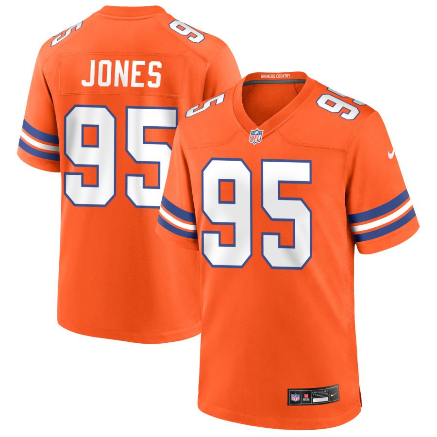 Sai'vion Jones Men's Nike Orange Denver Broncos Mile High Collection 1977 Throwback Custom Game Jersey