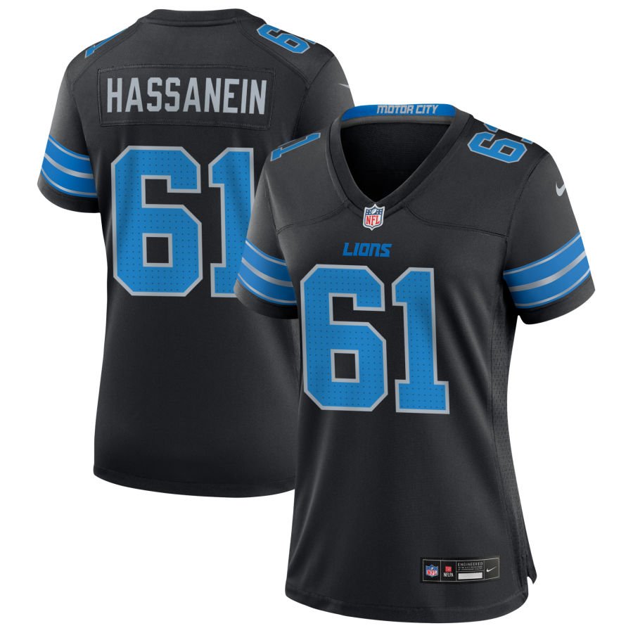 Ahmed Hassanein Women's Nike  Black Detroit Lions Alternate Custom Game Jersey