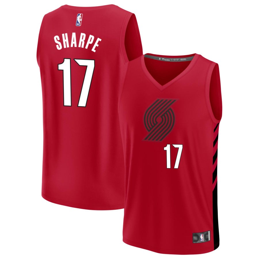 Shaedon Sharpe Men's Fanatics  Red Portland Trail Blazers  Fast Break Custom Replica Jersey - Statement Edition