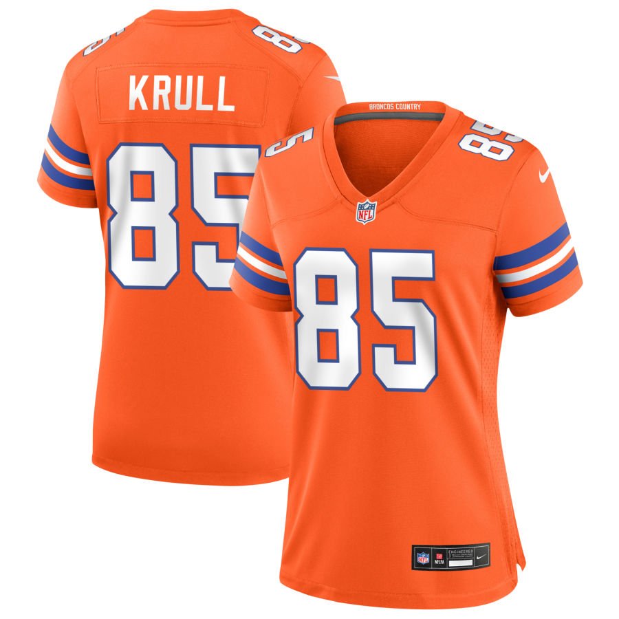 Lucas Krull Women's Nike Orange Denver Broncos Mile High Collection 1977 Throwback Custom Game Jersey