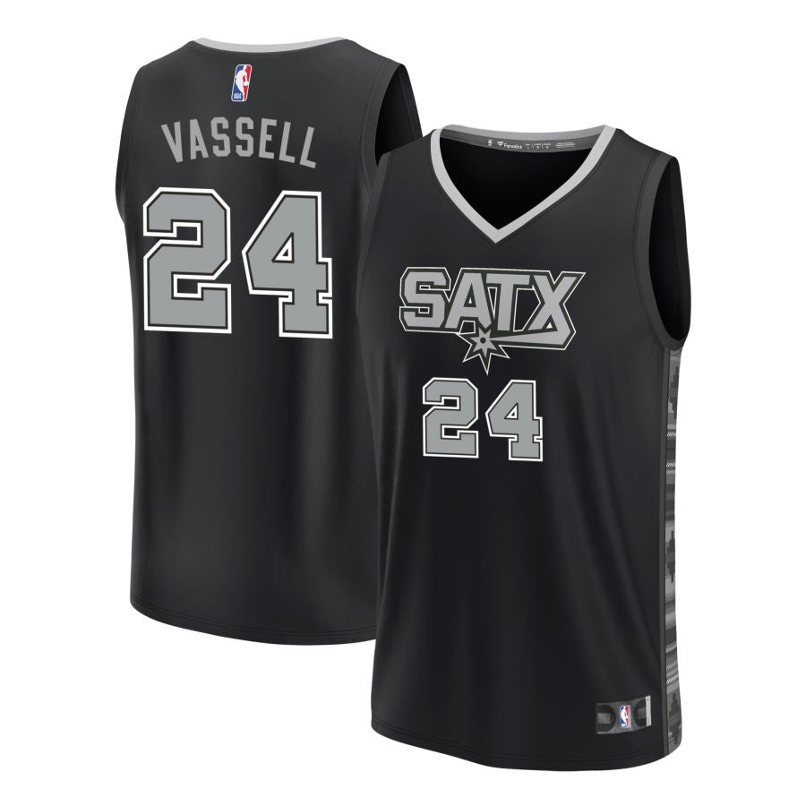 Devin Vassell Youth Fanatics  Black San Antonio Spurs Fast Break Replica Custom Jersey - Statement Edition