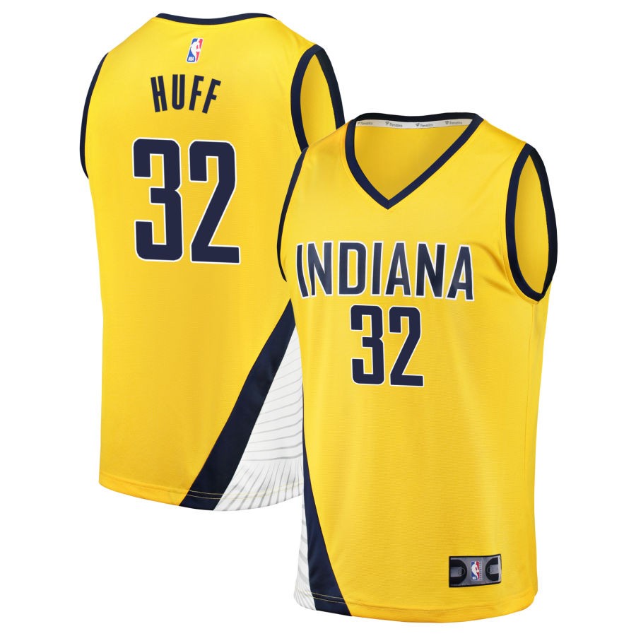Jay Huff Youth Fanatics Gold Indiana Pacers Fast Break Replica Custom Jersey - Statement Edition