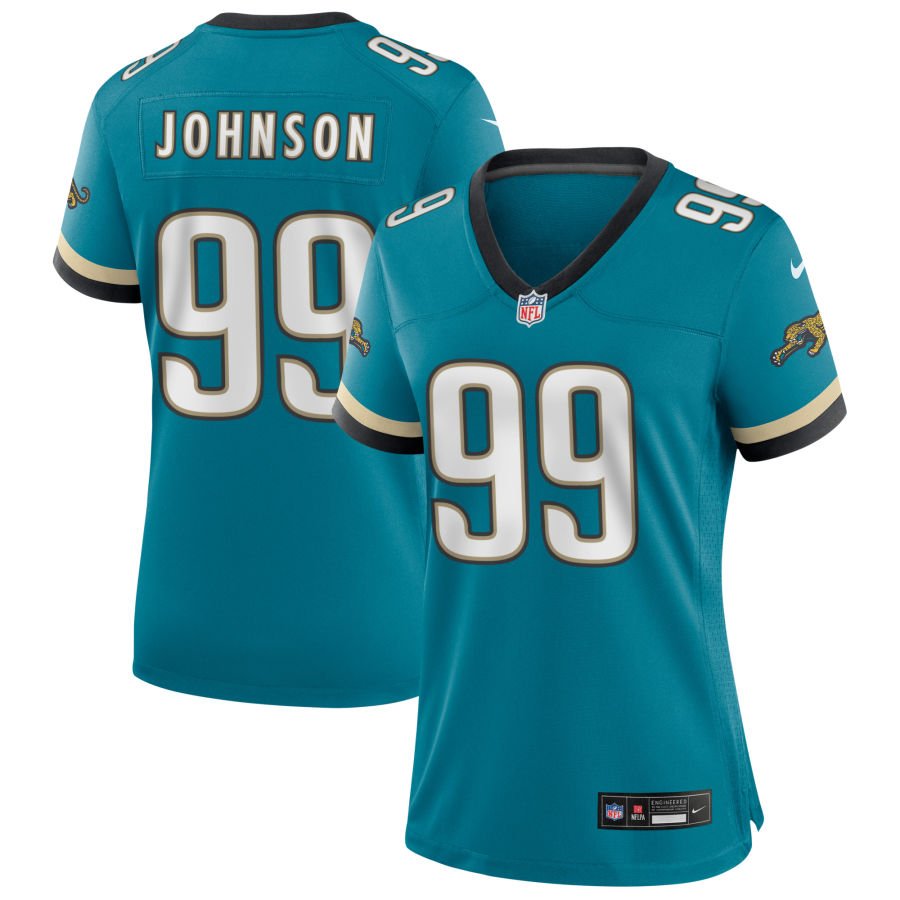 Austin Johnson Women's Nike Teal Jacksonville Jaguars Prowler Throwback Custom Game Jersey