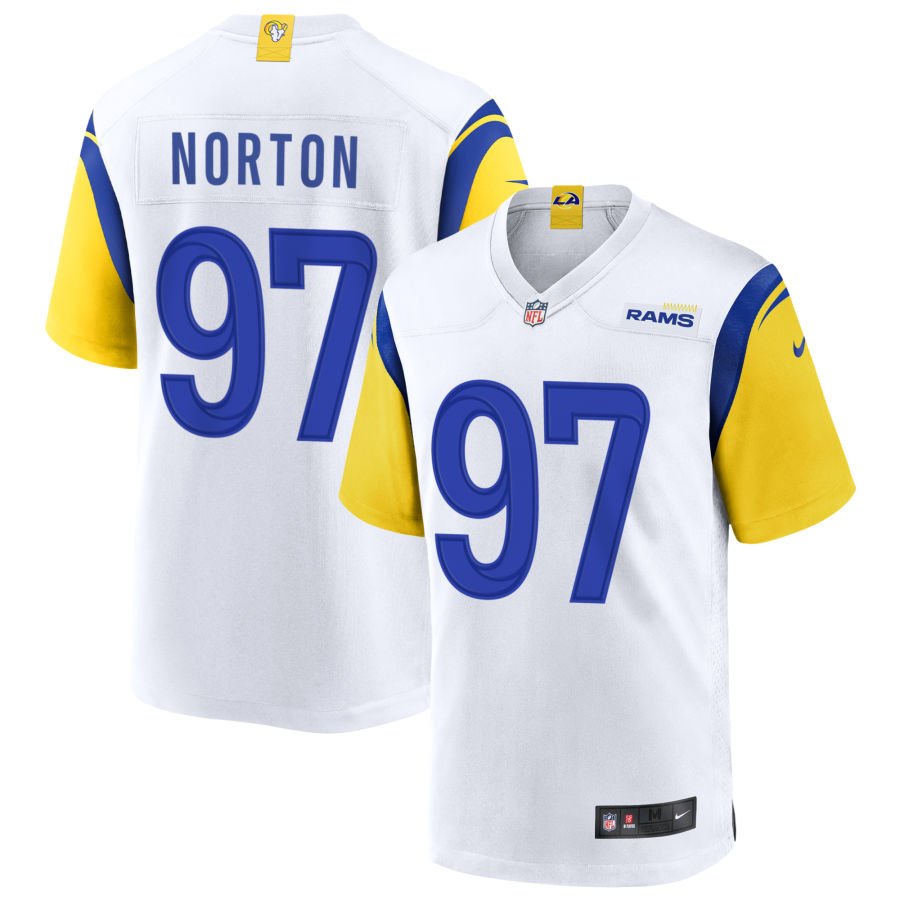 Bill Norton Men's Nike White Los Angeles Rams Alternate Custom Jersey