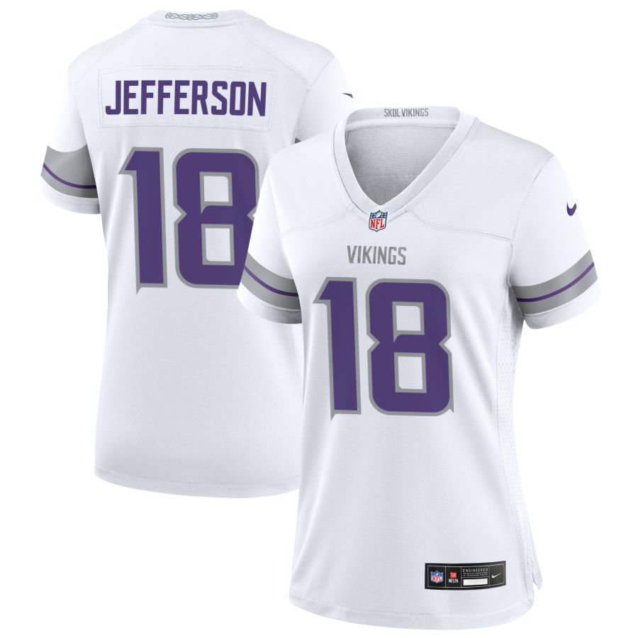 Justin Jefferson Women's Nike White Minnesota Vikings Alternate Custom Game Jersey