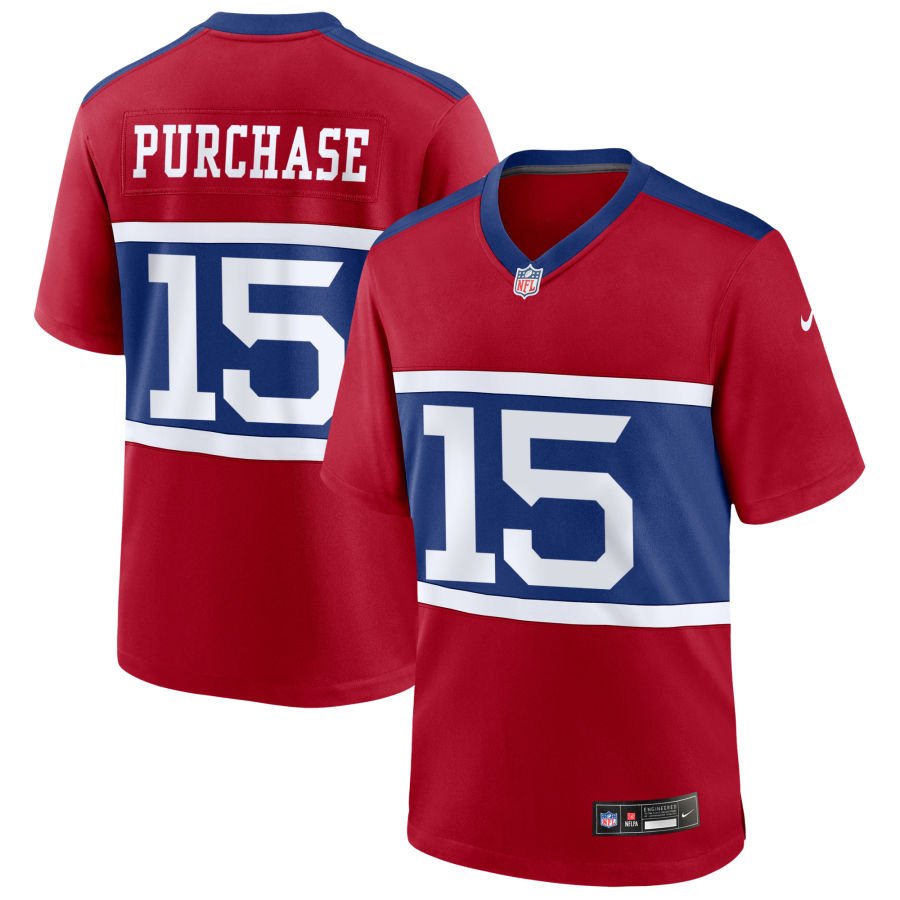 Myles Purchase Men's Nike  Century Red New York Giants Alternate Game Custom Jersey