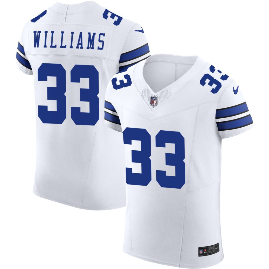 Javonte Williams Men's Nike White Dallas Cowboys Vapor F.U.S.E. Elite Custom Jersey