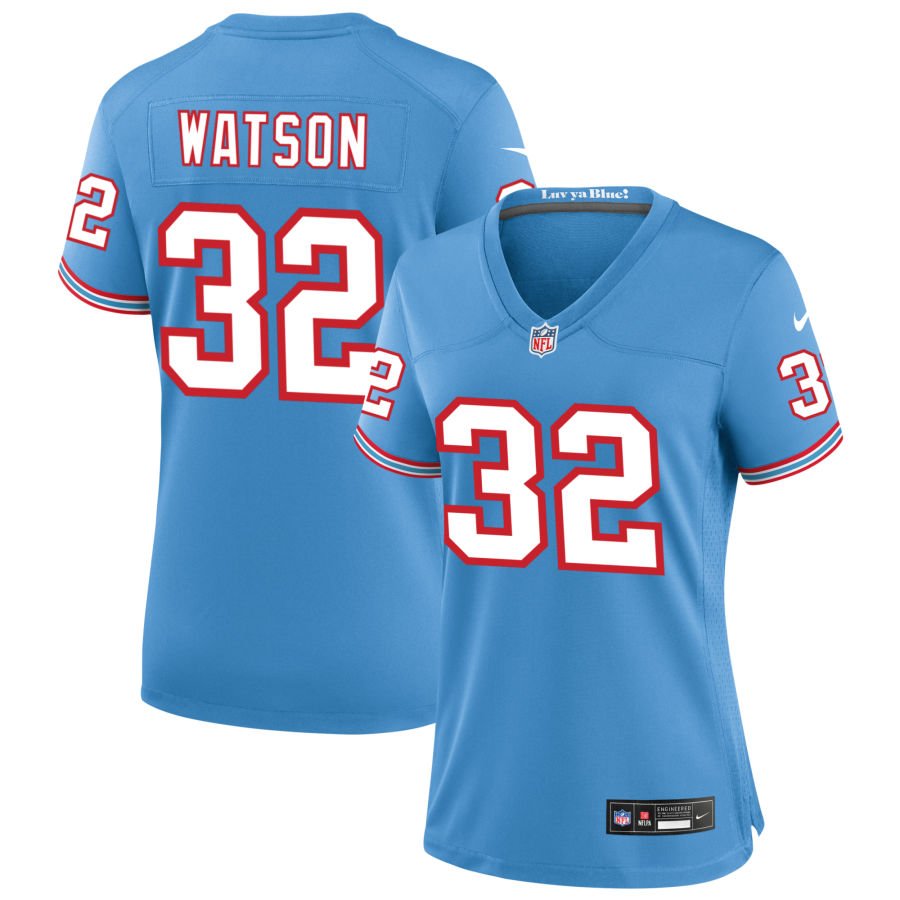 Blake Watson Women's Nike Light Blue Tennessee Titans Oilers Throwback Custom Game Jersey