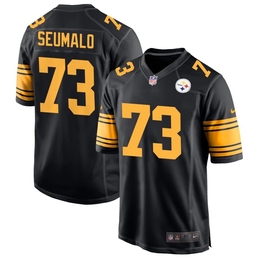 Isaac Seumalo Men's Nike  Black Pittsburgh Steelers Alternate Custom Game Jersey
