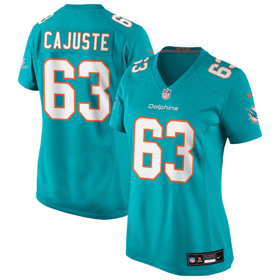 Yodny Cajuste Women's Nike Aqua Miami Dolphins Custom Game Jersey