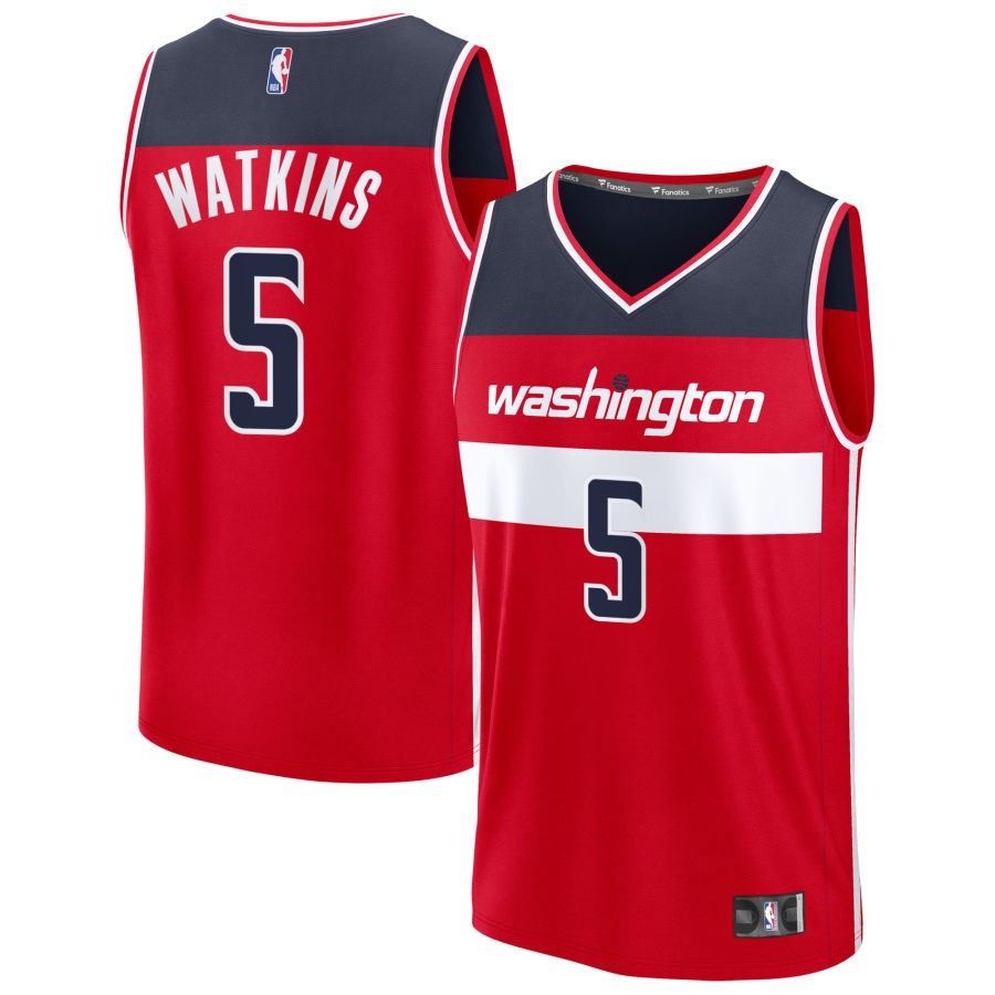 Jamir Watkins Men's Fanatics  Red Washington Wizards Fastbreak Custom Jersey - Icon Edition