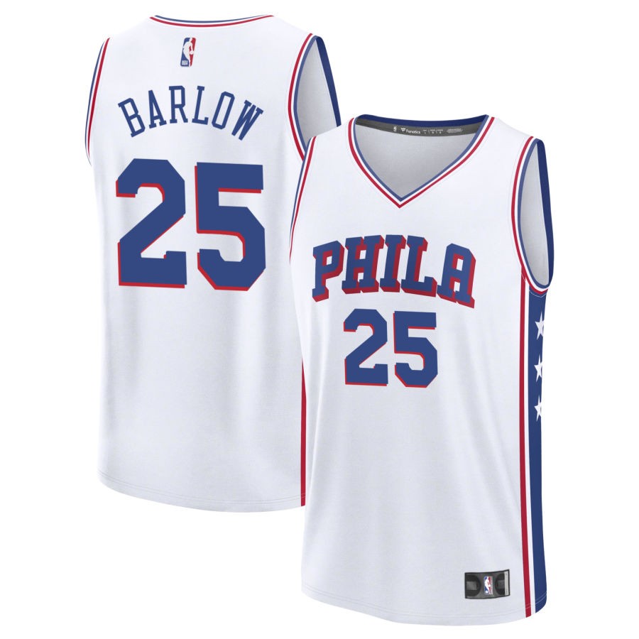 Dominick Barlow Men's Fanatics White Philadelphia 76ers Fast Break Custom Jersey - Association Edition