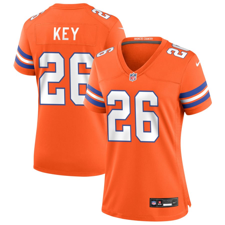Devon Key Women's Nike Orange Denver Broncos Mile High Collection 1977 Throwback Custom Game Jersey