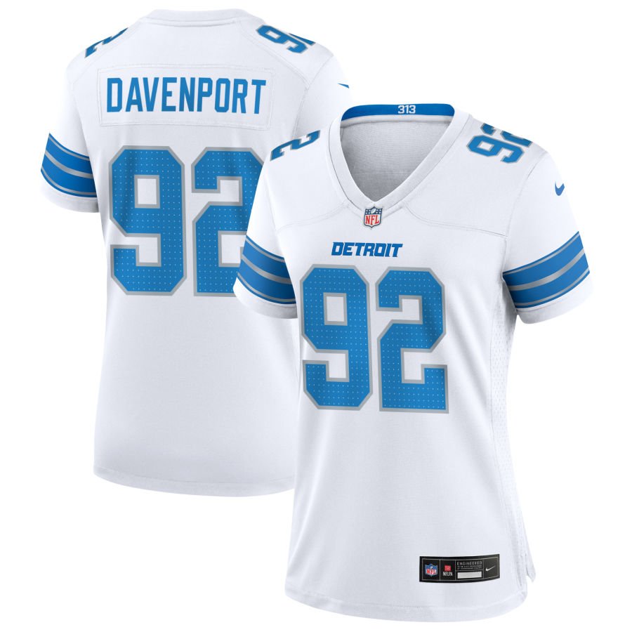Marcus Davenport Women's Nike White Detroit Lions Custom Game Jersey