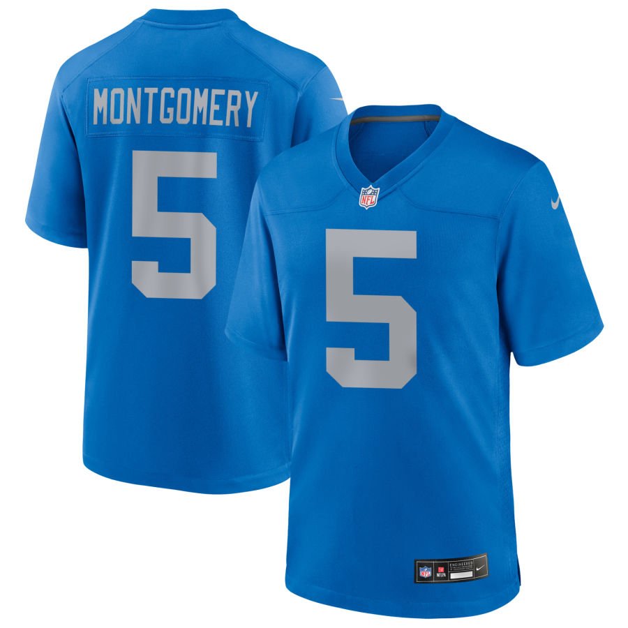 David Montgomery Men's Nike Blue Detroit Lions Alternate Custom Game Jersey