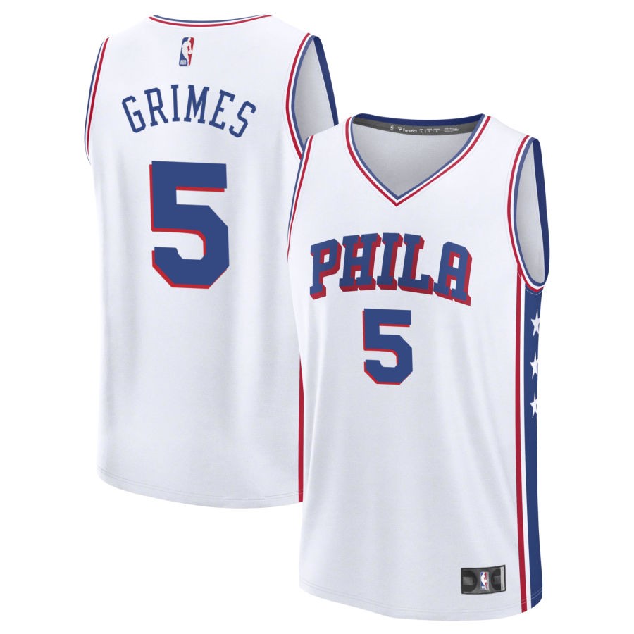 Quentin Grimes Youth Fanatics White Philadelphia 76ers Fast Break Custom Replica Jersey - Association Edition