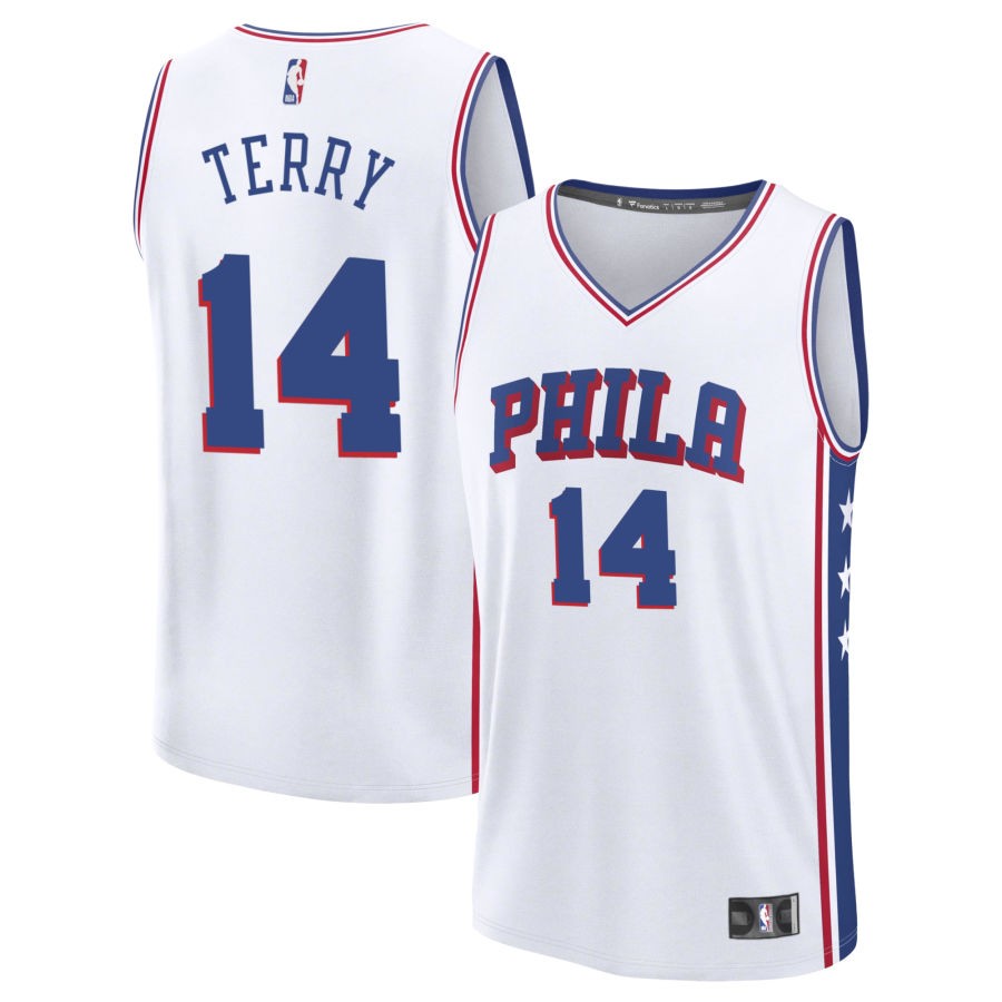Dalen Terry Youth Fanatics White Philadelphia 76ers Fast Break Custom Replica Jersey - Association Edition