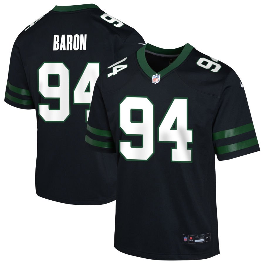 Tyler Baron Youth Nike Black New York Jets Alternate Custom Game Jersey