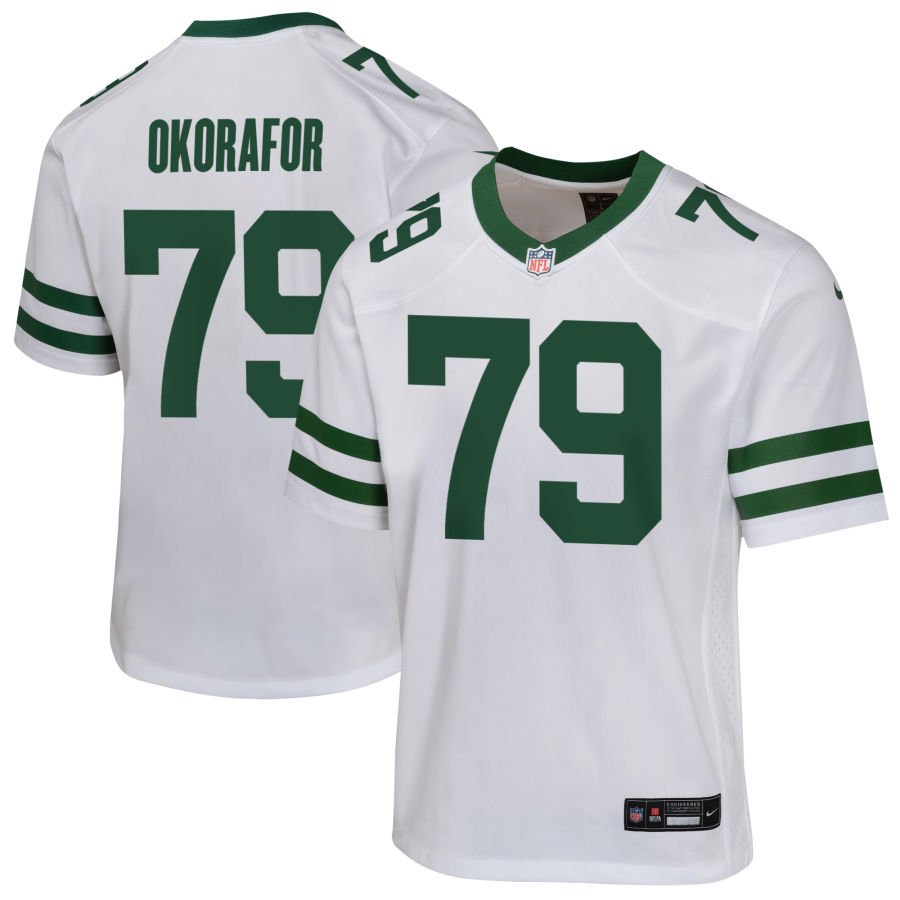 Chukwuma Okorafor Youth Nike  Legacy White New York Jets Custom Game Jersey