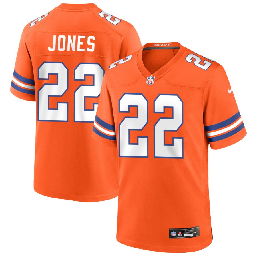 Brandon Jones Men's Nike Orange Denver Broncos Mile High Collection 1977 Throwback Custom Game Jersey