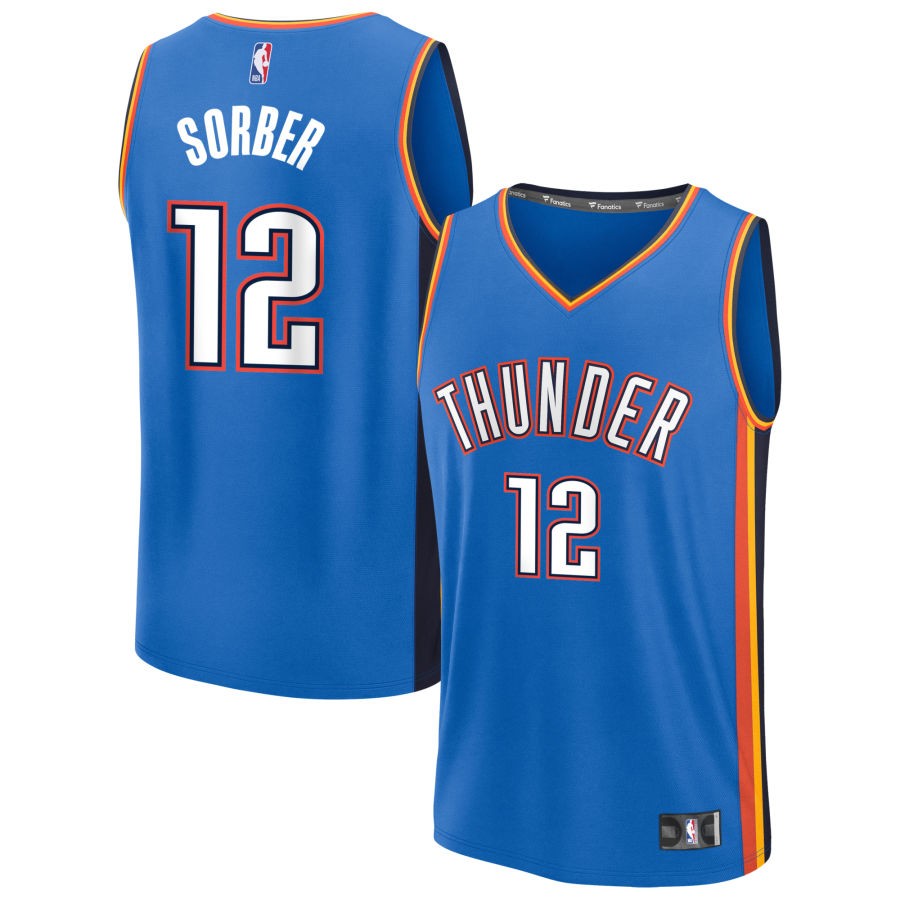 Thomas Sorber Youth Fanatics Blue Oklahoma City Thunder Fast Break Custom Replica Jersey - Icon Edition