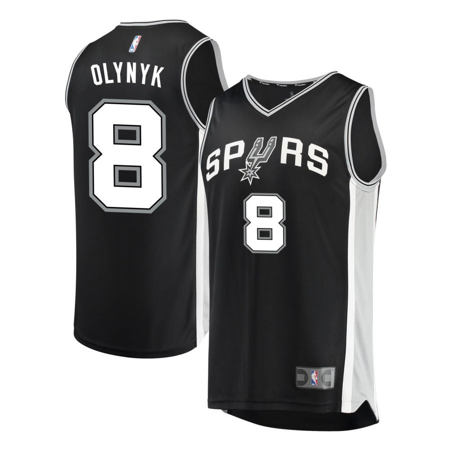 Kelly Olynyk Youth Fanatics Black San Antonio Spurs Fast Break Custom Replica Jersey - Icon Edition