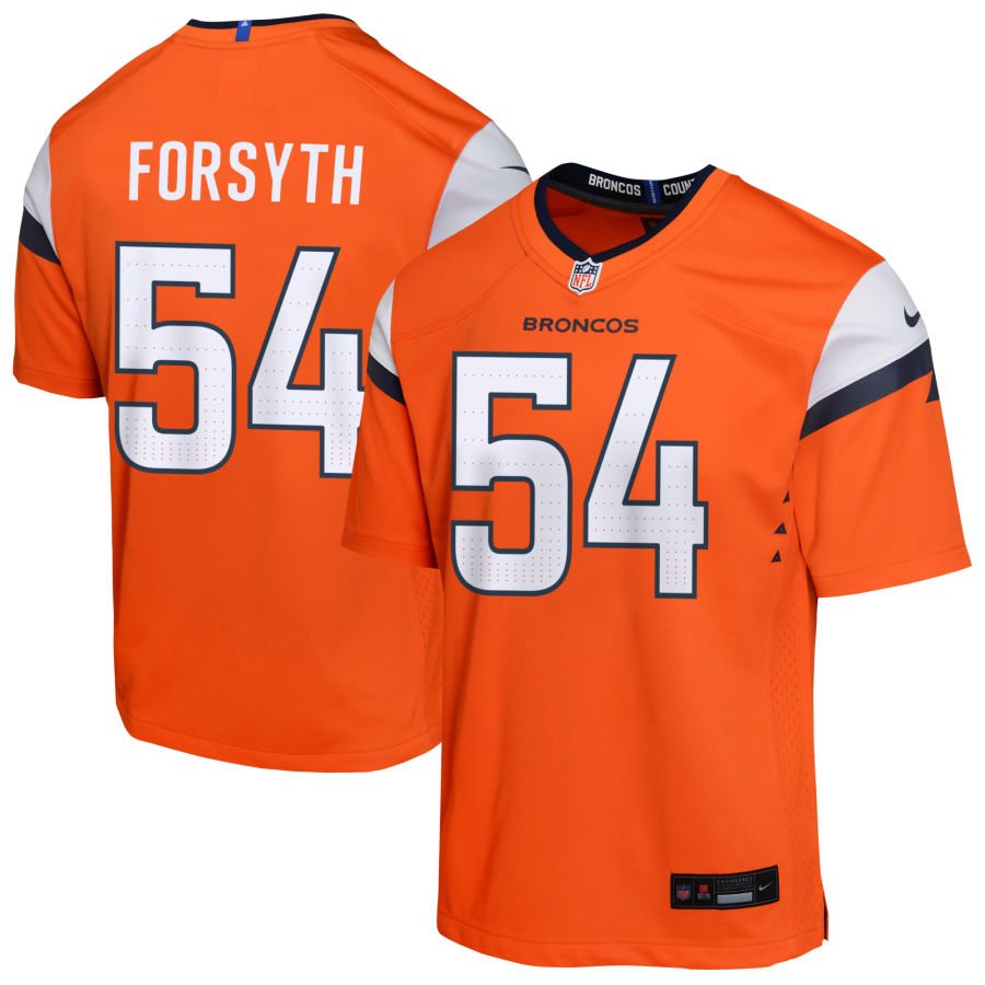 Alex Forsyth Youth Nike Orange Denver Broncos Team Custom Game Jersey
