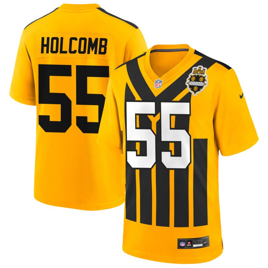 Cole Holcomb Men's Nike Gold Pittsburgh Steelers Alternate 1933 Throwback Game Custom Jersey