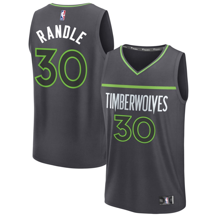 Julius Randle Men's Fanatics  Anthracite Minnesota Timberwolves Fast Break Custom Jersey - Icon Edition