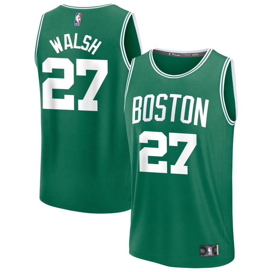 Jordan Walsh Men's Fanatics Kelly Green Boston Celtics Fast Break Custom Jersey - Icon Edition