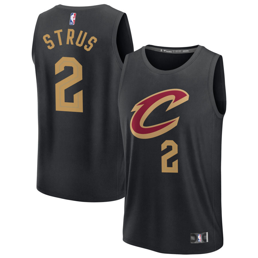 Max Strus Youth Fanatics Black Cleveland Cavaliers Fast Break Custom Jersey - Statement Edition