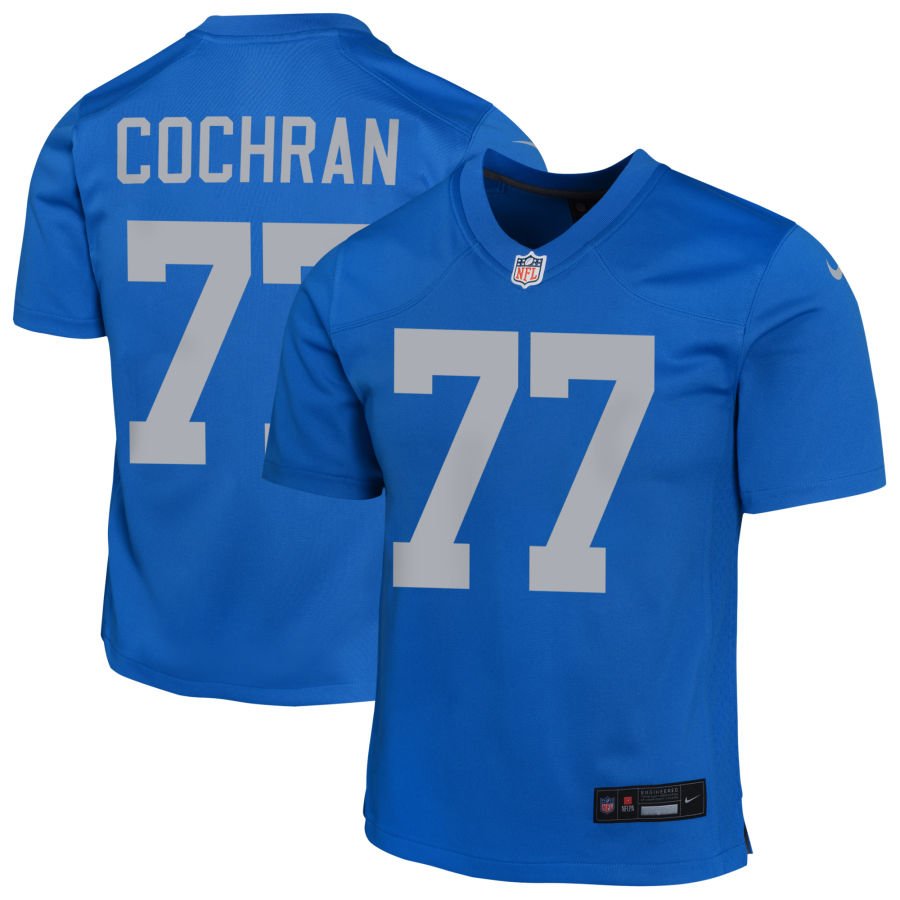 Devin Cochran Youth Nike Blue Detroit Lions Alternate Custom Game Jersey