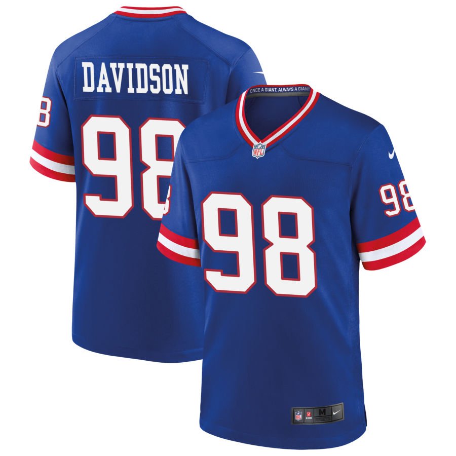 D.J. Davidson Men's Nike Royal New York Giants Classic Custom Game Jersey