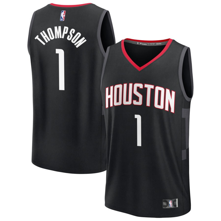 Amen Thompson Youth Fanatics Black Houston Rockets Fast Break Custom Jersey - Statement Edition