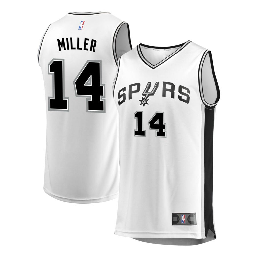 Emanuel Miller Youth Fanatics  White San Antonio Spurs Fast Break Replica Custom Jersey - Association Edition