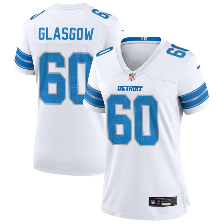Graham Glasgow Women's Nike White Detroit Lions Custom Game Jersey