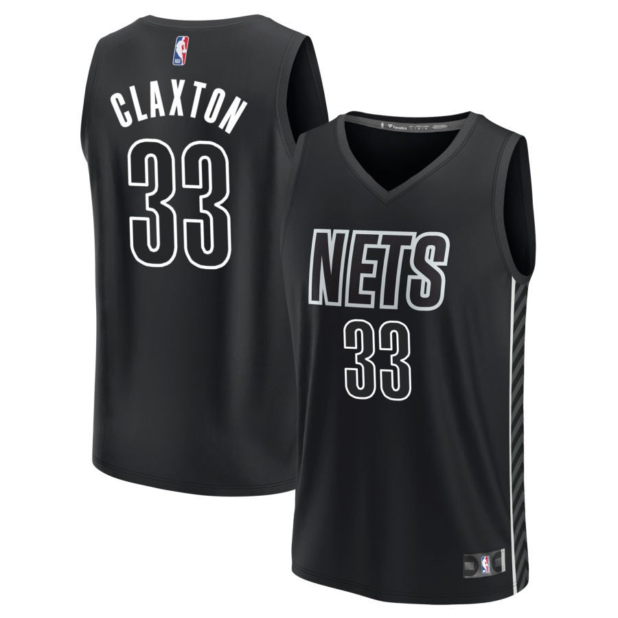 Nic Claxton Men's Fanatics Black Brooklyn Nets Custom Fast Break Jersey - Statement Edition